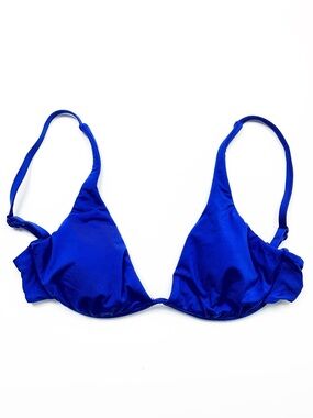 Seafolly Royal Blue Women's Triangle Tie Back Underwire Bikini Top USA 4 NWT